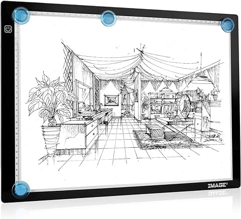 AGPTEK A4 Mesa de Luz para Dibujo LED con Panel Táctil Inteligente con Botón Físico para Artistas, Dibujo, Animación, Tabla de Luz para Dibujar, Tablero de Luz, Diamond Painting Accesorio  