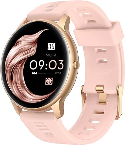 AGPTEK Smartwatch Mujer, LW11 Reloj Inteligente Deportivo 1.3 Pulgadas Táctil Completa IP68, Monitor de Sueño, Seguimiento del Menstrual, Control de Musica, Regalo Navidad  