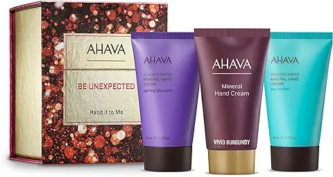 AHAVA Kits de Vacaciones | Hand it to Me - Hidrata y Nutre Manos Secas, con Trío de Cremas de Mano Sea-Kissed, Spring Blossom & Vivid Burgundy (40ml cada una)  