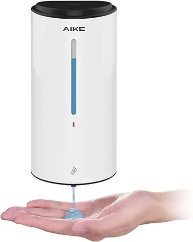 AIKE 850ml Dispensador de Jabón Automático Montado en la Pared Comercial para Jabón Líquido Desinfectante de Manos Modelo AK1210 Blanco  