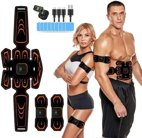 AILEDA Electroestimulacion, Electroestimulador Muscular Abdominales, EMS Estimulación, Cinturón Muscular Abdominal, Estimulación Muscular para Fortalecer y Regenerar los Músculos Abdominals  