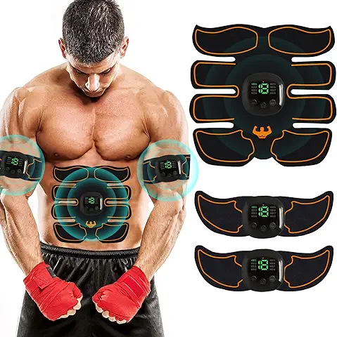 AILEDA Electroestimulador Muscular Abdominales, USB Recargable EMS Estimulador Muscular Abdominales para Abdomen/Cintura/Pierna/Brazo/Glúteos  