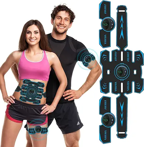 AILEDA EMS Electroestimulador Muscular, Masajeador Eléctrico Cinturón con USB, 6 Modos 15 Niveles Diferentes Para, Electroestimulacion Estimulación ABS Trainer para Abdomen/Brazo/Piernas/Cintur  