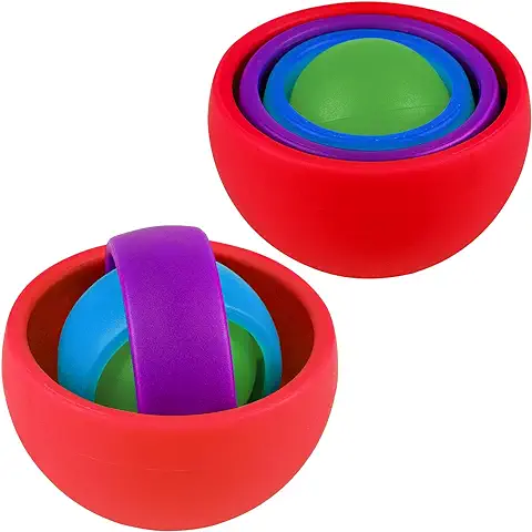 Ainiv Juguete Giratorio Inquieto, Juguete Sensorial, Giroscópico para la Yema del Dedo para Aliviar la Ansiedad, Regalo de Fiesta de Navidad, Reductor de Estrés Ansiedad, para Niños, Adultos(Rojo)  