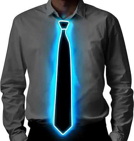 Ainiv LED Pajarita o Corbata para Hombre, Light Up Luminous Neckties/Corbata con Cable de Alimentación, 3 Modos de Parpadeo, para Fiestas, Bares, Halloween, Escuela  