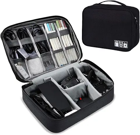 AiQInu Bolsa Organizador Cables Universal de Viaje, Electrónico, Accesorios para Tableta, Disco Duro Externo,Cargador, Cable USB, Adaptadores, Tarjetas de Memoria  