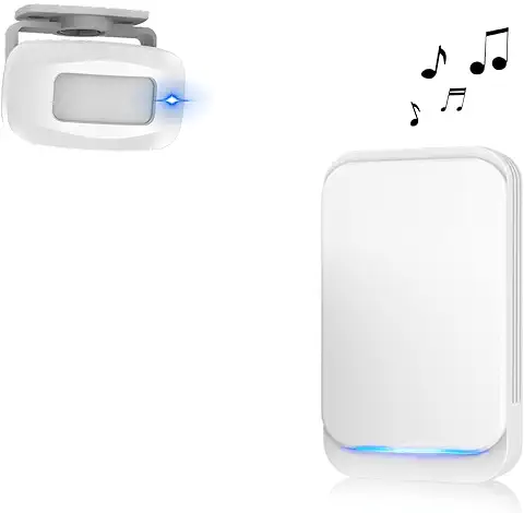 Aktivstar Sensor de Movimiento con Sonido Alarma para Entradas/Sensor de Movimiento para Casa y Comercios,Timbre Inalámbrico para Puerta,Alarma de Seguridad,Detector de Presencia Portátil,（Blanco）  