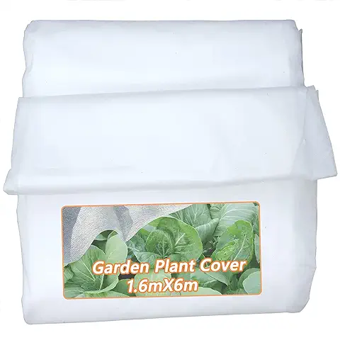 Akuoly Cubierta de Protección para Plantas de Jardín 1,6m x 6m Protección de Plantas Cubierta Flotante para Plantas de Jardín y Verduras 30g/m², Blanc  