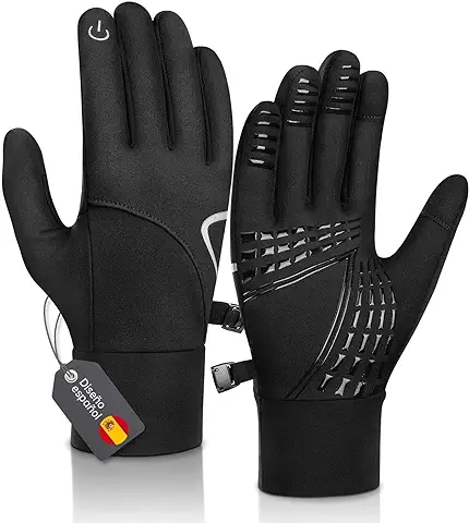 Alaplus Invierno Cálido Guantes de Ciclismo Hombres Mujeres A Prueba de Viento Pantalla Táctil Guantes de Invierno Guantes Deportivos Unisex Running Guantes Elástico Transpirable Antideslizante  