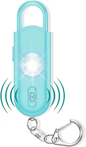 Alarma de Bolsillo Personal, Sirena de Autodefensa, Llavero de Seguridad, Señal de luz de Flash LED, Alarma de Emergencia para Mujeres, Niños Mayores (azul)  