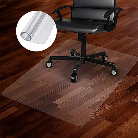 Alfombrilla de Escritorio Personalizada para Suelos de Madera Dura, Antideslizante, Alfombrilla Transparente para Silla de Oficina, Alfombrilla para Silla de Escritorio y Ordenador, Fácil de Limpiar  