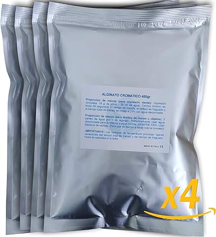 Alginato Dental de Calidad 1800gr , Alginato para Moldes de Manos o Cuerpo, Moldes Dentales, Replicas Exactas, Material para kit de Regalos Originales para bebe y Pareja  