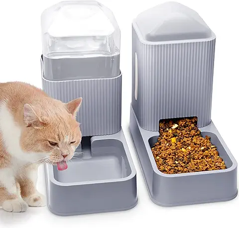 Alimentador Automático de Comida y Dispensador de Agua para Gatos y Perros, 3,8 l  