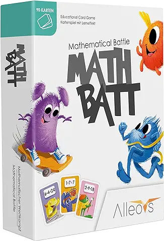 ALLEOVS Juego Mental Batalla Matemática - Juego de Multiplicaciones Educativa - 90 Tarjetas para Tablas Aprendizaje - Actividades Cerebro Divertido Niños y Familias - Regalos Cumpleaños - +7 Años  