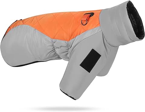 ALLSOPETS Abrigo para Perros Impermeable Chaqueta de Perro de Invierno Cálida Ropa para Mascota Chaleco Resistente al Viento para Perros Medianos y Grandes Naranja  