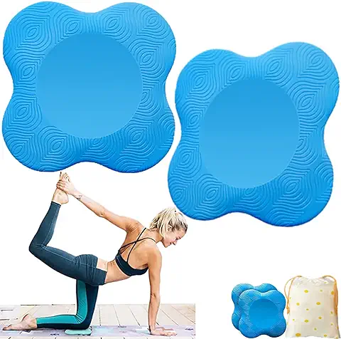 Almohadilla Rodillera Yoga，2Pedazo Colchonetas de Yoga Manos Codos Esterilla Yoga Antideslizante Cojín PU Rodillera Yoga Para Mujer Protectora Pilates el Tobillo Ejercicios Estiramiento Mat  