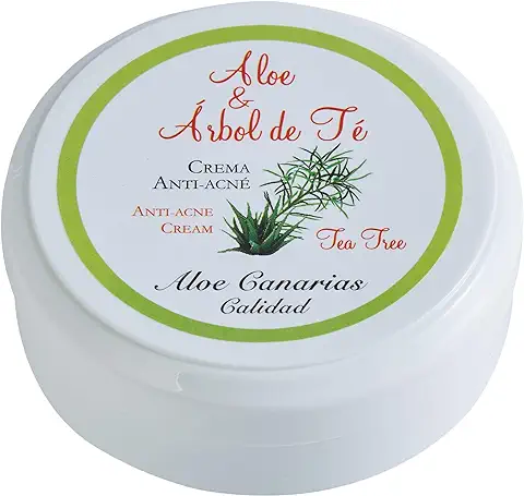 Aloe Canarias 200010 - Crema de aloe vera y árbol del té, Anti-acné  