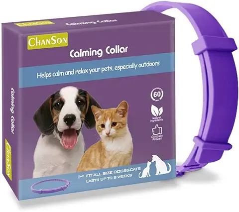 ALQFFHL Collar Calmante para Perros y Gatos,Collar Ajustable Contra la Ansiedad,Alivio de la Ansiedad de Efecto Calmante Duradero a Prueba de Agua Natural y Seguro,1 Paquete(Grande)  