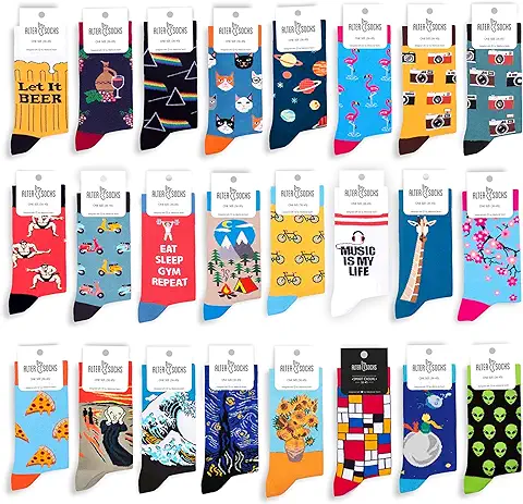 ALTER SOCKS Altersocks Pizza- Calcetines para Hombres y Mujeres, Regalo loco - Calcetines Divertidos de Algodón en Talla única  