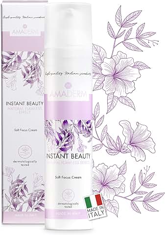 AMADERM Instant Beauty 50ml | Crema Contorno Ojos y Cara con Efecto FILTRO INSTAGRAM Iluminante al Ácido Hialurónico y Manteca de Karité | Soft Focus | MADE IN ITALY Inspirado en la Skincare Coreana  