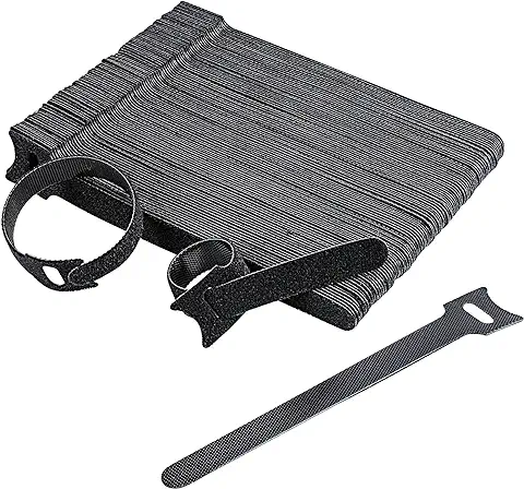 Amazon Basics 100 Bridas Ajustables para Cables, Organizador , Negro  