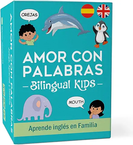 AMOR CON PALABRAS - Bilingual Kids | Juegos de Mesa para Niños para Aprender Inglés y Español: Palabras y Abecedario para Niños. Juegos Educativos para Aprender a Leer y Hablar Inglés y Español  