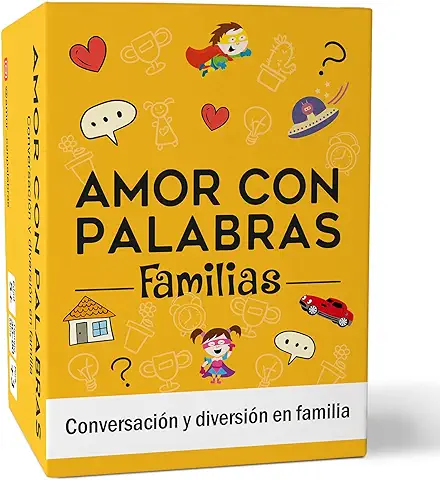 AMOR CON PALABRAS - Familias ‍‍‍ Juegos de Mesa Familiares para Niños Que Fortalecen los Vínculos Familiares Creando Conversaciones de Calidad Mediante Divertidos Juegos de Cartas  