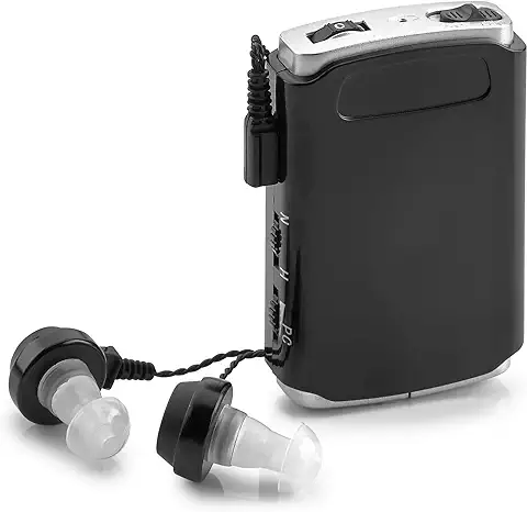 Amplificador de Sonido - Dispositivo de Mejora de voz de Sonido de Bolsillo con Duo Mic/Ear Plus Juego de Auriculares y Micrófono Adicionales, Dispositivo Amplificador de Audición Personal de MEDca  