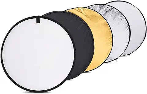 Andoer 60cm 5en1 Reflector Portatil Plegable(Oro, Plata, Blanco,Negro,Transparente)  