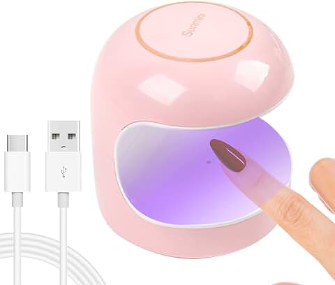 ANGNYA Mini Secador de Uñas Portátil para Esmalte de gel, Mini Lámpara de Secado Rápido USB, Lámpara de Uñas LED UV, para Niñas y Mujeres, para el Hogar y el Salón de Manicura (Rosa) …  