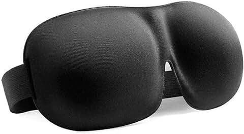 Antifaz para Dormir para Mujeres y Hombres, Diseño Patentado 100% Opaco Sleep Mask Comfort Eye Eyek y Blindfold -Negro  