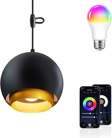 ANWIO Lámpara de Techo Negra E27 Retro Lámpara Colgante Vintage - Iluminación Colgante con Metal Industrial Diseño - Cable Orientable - Lámpara para Comedor, Dormitorio, Café(Bombilla Incluida)  