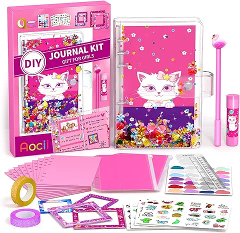 Aocii Kit de Diario de Bricolaje para Niñas de 6 a 14 Años, Ideas de Regalos de Cumpleaños para Adolescentes, Conjunto de Suministros para álbumes de Recortes y Diarios  