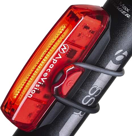 Apace Vision Luz Trasera para Bicicleta Recargable USB - Potente LED Faro Trasero Bici - Muy Luminoso y Fácil de Instalar Luces Rojas Máxima Seguridad Ciclismo  