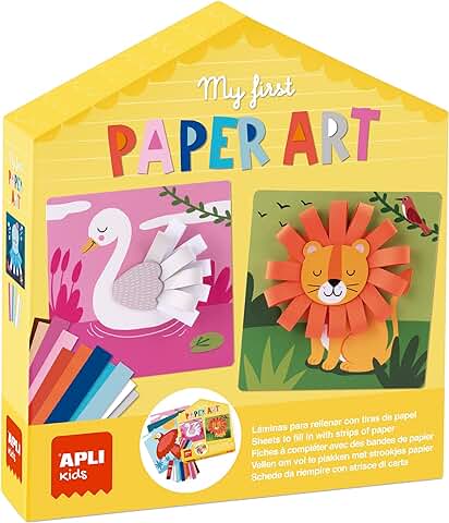 APLI 19362 - My First Paper art - Juego DIY de Animales para Completar con Tiras de Papel  