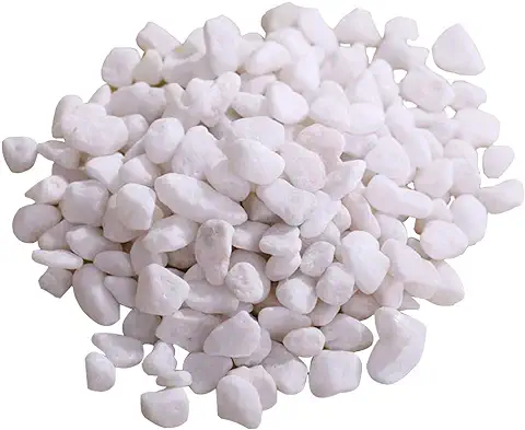 Apofly Pequeño Blanco como La Nieve del Paisaje De Piedras Y Roca Pebble Piedras Decorativas Y Grava para Jardinería Jardinería En Macetas Plantas De Jardín Y Decoración del Acuario (500 G)  