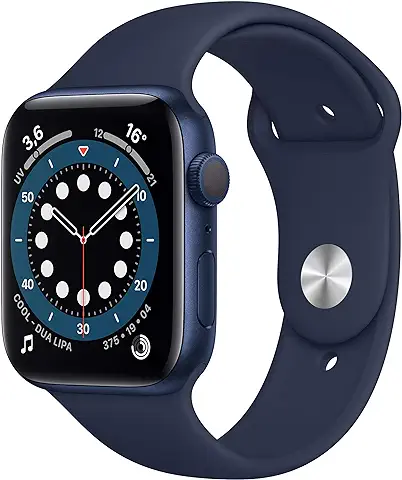 Apple Watch Series 6 (GPS, 44 mm) Caja de Aluminio en Azul - Correa Deportiva Azul Marino Intenso  