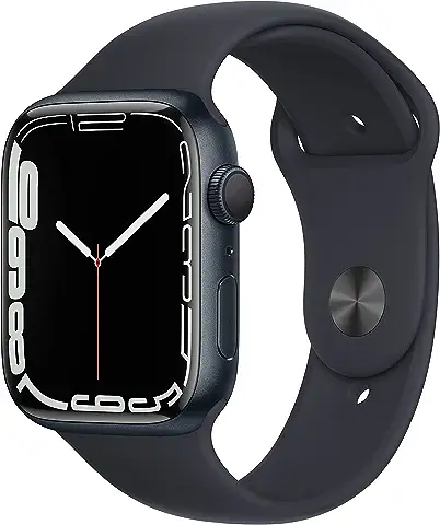 Apple Watch Series 7 (GPS, 45mm) Reloj Inteligente con Caja de Aluminio en Color Medianoche - Correa Deportiva en Color Medianoche - Talla única. Monitor de Entreno, Resistencia Alagua  