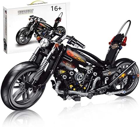 APRILA Kit de Construcción de moto para Harley Davidson, 451 Bloques de Sujeción, Juguete de Motocicleta para Niños y Adultos, Compatible con Lego Technic  