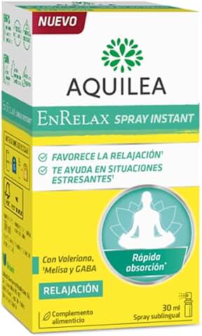 AQUILEA Enrelax Spray Instant | 30ml Spray Sublingual | Relajación en Situaciones de Estrés | Valeriana, Melisa y GABA | Rápida Absorción  