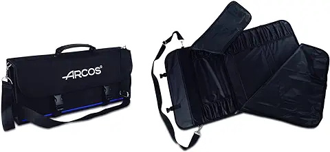 Arcos Bolsas para Cuchillos, Bolsa para Cuchillos con Capacidad para 17 Piezas, Color Negro, CUCHILLOS NO INCLUIDOS, 100% Poliester 520 x 920 mm  