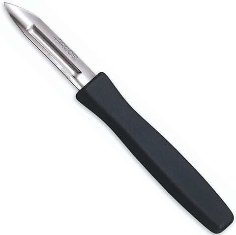 Arcos Serie Gadgets, Cuchillo Mondador Pelapatatas, Hoja de Acero Inoxidable de 60 mm, Mango de Polipropileno Color Negro  