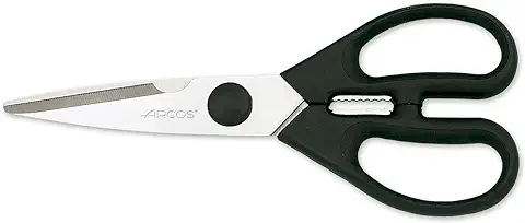 Arcos - Tijeras de Cocina Desmontables de Acero Inoxidable Nitrum. 195 mm - 154 gr. Mango Ergonómico de Polioximetileno POM. Borde liso y Elegante. Mango Color Negro. Serie Prochef  