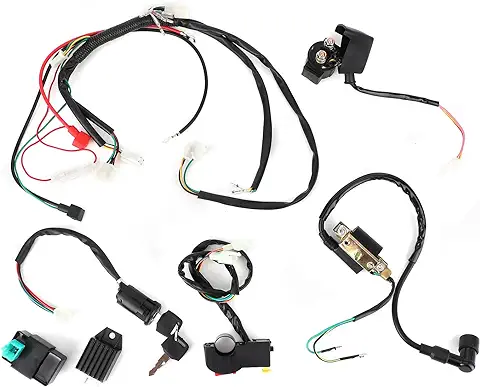 Arnés de Cableado del Motor, kit Profesional de Arnés de Cableado del Motor de Arranque Eléctrico para Coche apto para 50cc 110cc 125cc PIT Quad Dirt Bike ATV  