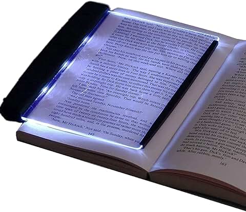 ASHATA Lightwedge Book Light, Tablero de Lámpara de luz Brillante de Lectura LED, para Lectura Nocturna en la Cama, con Brillo Ajustable, Tamaño más Pequeño, Páginas Fáciles de Pasar  