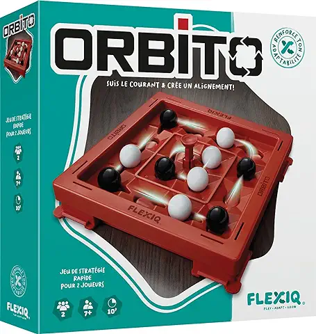 Asmodee FlexiQ Orbito - Juegos de Mesa - Juegos de Estrategia - Juegos de Reflexión - Juego Familiar a Partir de 7 Años - 2 Jugadores - Versión Francesa  