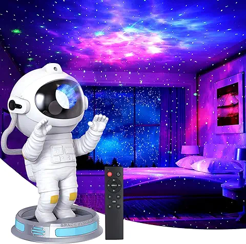 Astronaut Galaxy Star Projector, la última Actualización Galaxy Night Light, 3D real Nebulosa Estrellada, Temporizador y Mando a Distancia, para la sala de Estar, Dormitorio y Techo,Proyector LED con  