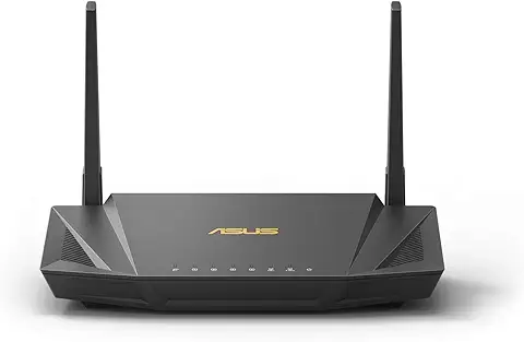 ASUS RT-AX56U - Router Broadcom Quad Core WiFi 6 AX1800 Doble Banda Gigabit (OFDMA, WPA3, MU-MIMO, 1024QAM, IPSec VPN y Servidor VPN, Modo Punto Acceso, Repetidor & Nodo AiMesh), 1 Unidad (120m2)  