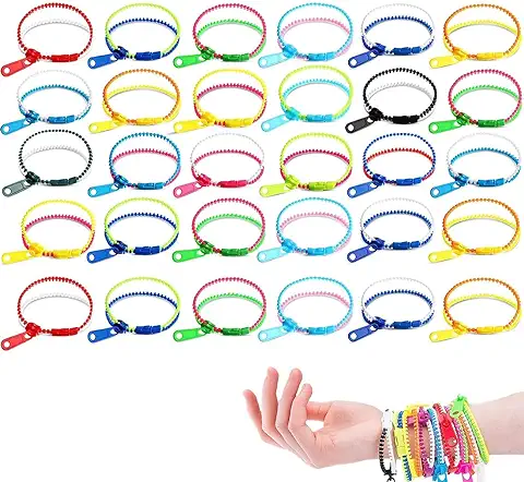 ASYKNM 36 Piezas Pulseras con Cremallera Amistad Pulseras con Cremallera Pulseras, Pulseras de Fiesta para Gadgets Niños Cumpleaños Fiesta de Navidad Regalos Niños Adultos  