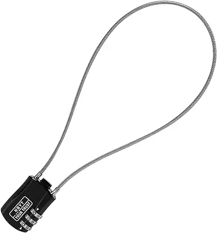 ATBUSS 1 Candado de Cable de Acero para Bicicleta, Cerradura de Combinación Digital, Cerradura Antirrobo para Casco, apto para Bicicleta, Armario, Casco (negro)  